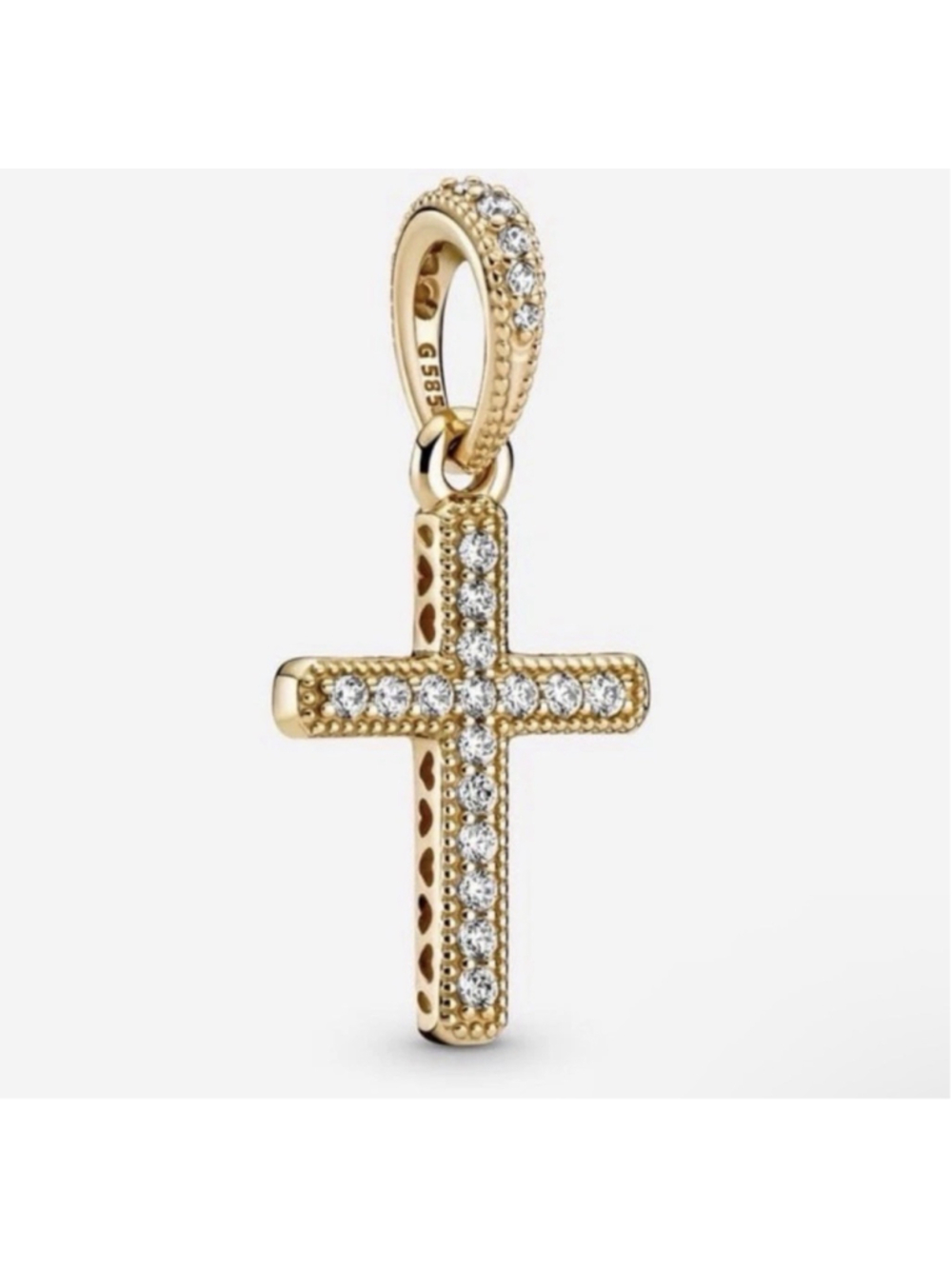 Pandora 14k Gold Sparkling Cross Dangle Pendant Charm 359521C01